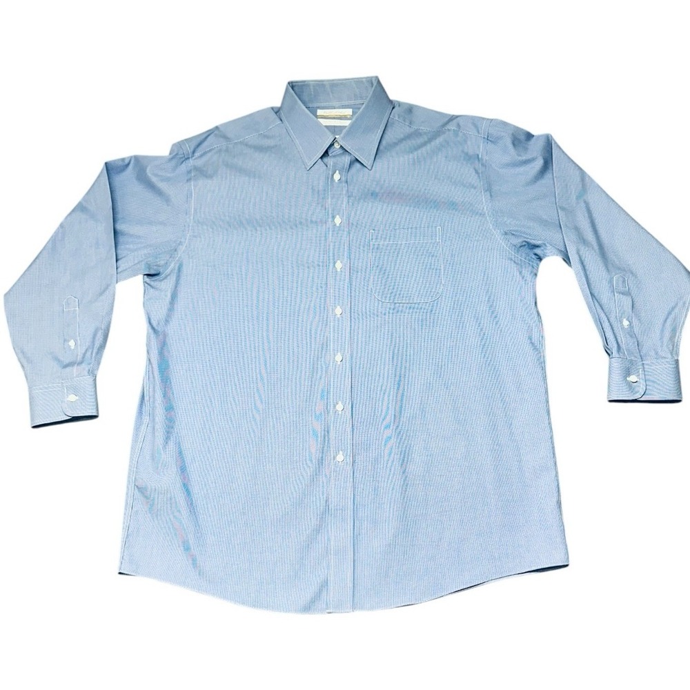 Gold Label Roundtree & Yorke Non-iron EZ Wash Blue Long Sleeve 17x34 XL